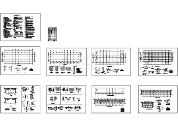 厂房设计_最全的轻型钢结构厂房施工图纸（CAD，14张图纸）-图一