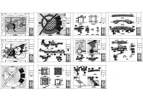 某园林小广场全套景观绿化设计cad施工图纸（含小品设计，11张图）-图二