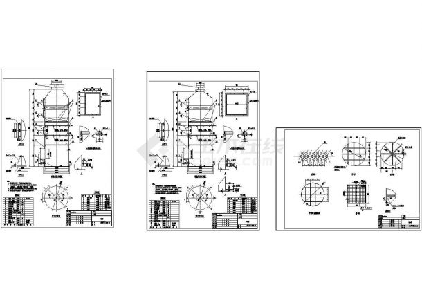 某公司活性炭废气吸附塔设备制作Cad设计图图纸-图二
