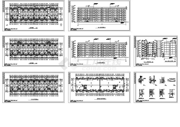 6层现代学生公寓规划设计施工cad图纸，共八张-图一