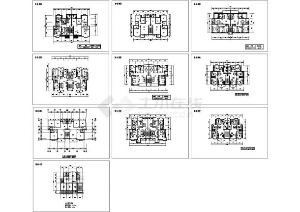 经典多层砖混结构住宅设计cad户型平面方案图（甲级院设计）-图一