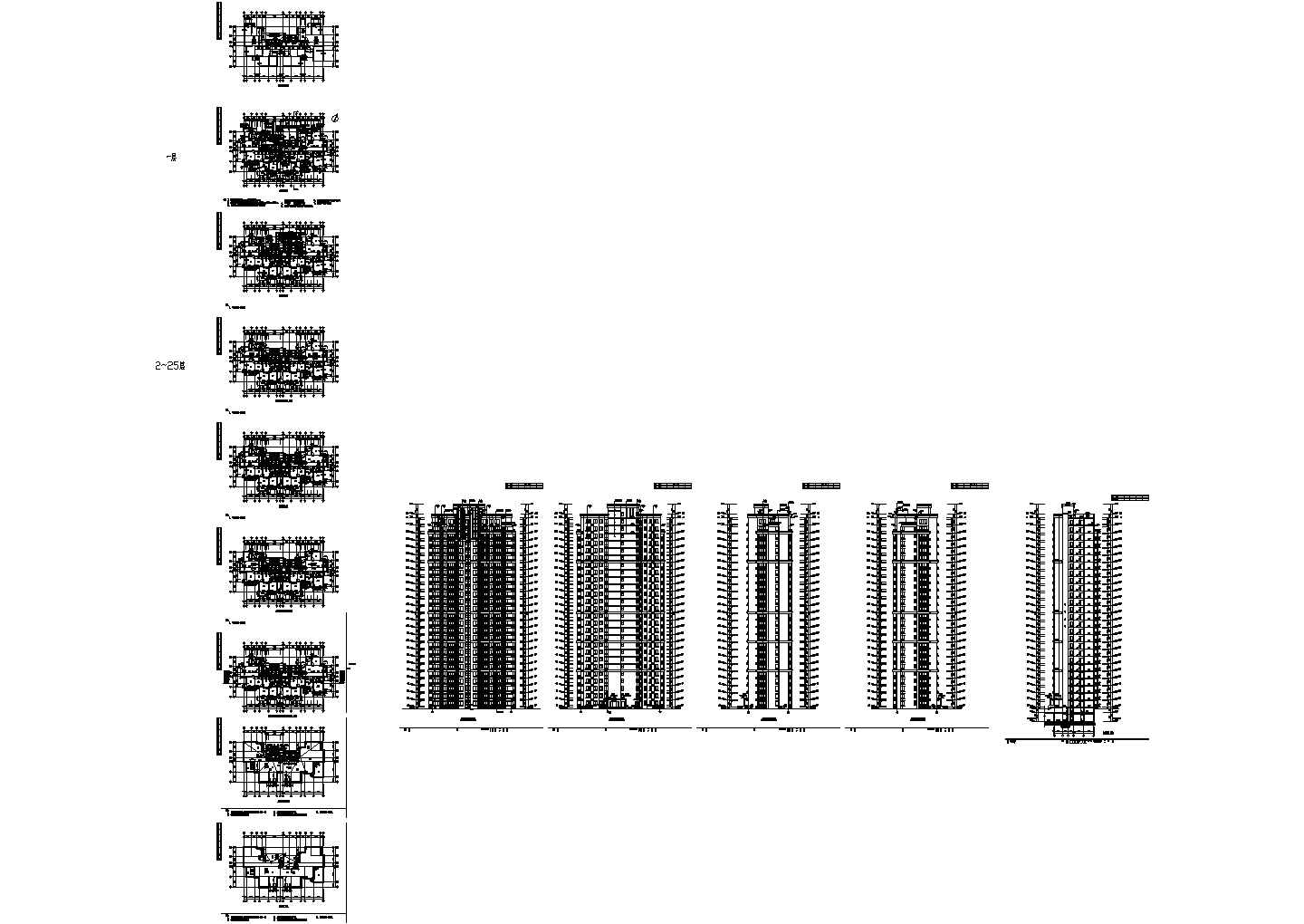 土木工程毕业设计_某二十六层纯剪力墙高层住宅楼建筑方案图（毕业设计）