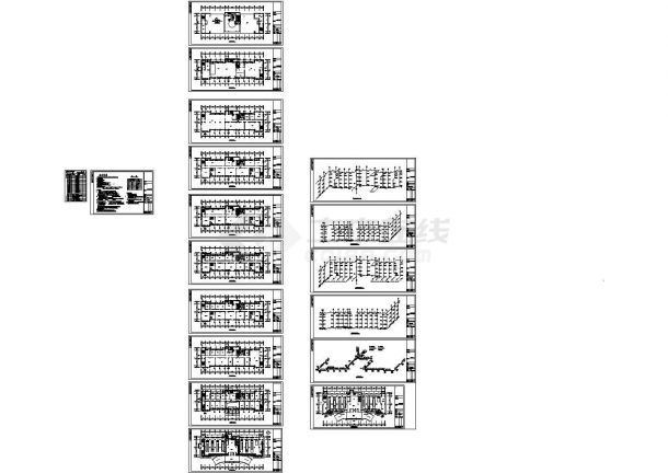九层消防中心办公楼采暖通风及防排烟系统设计cad图，共十八张-图一
