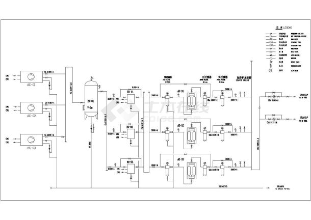 压缩空气系统流程cad设计图纸-图一