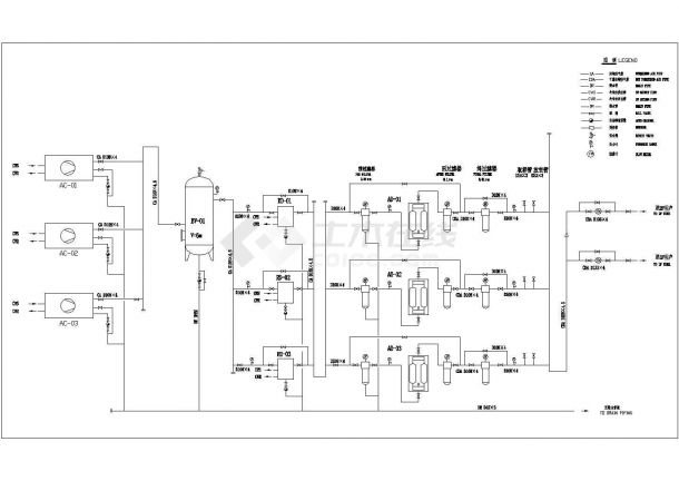 压缩空气系统流程cad设计图纸-图二