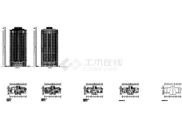 某二十四层一梯三住宅建筑方案图（12号楼）-图一