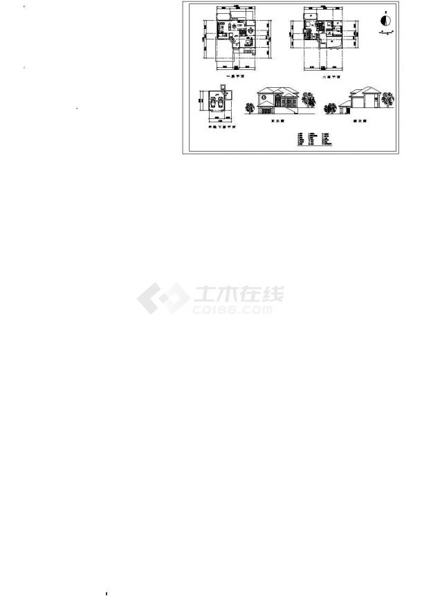 精美欧式别墅装修设计CAD详图-图一