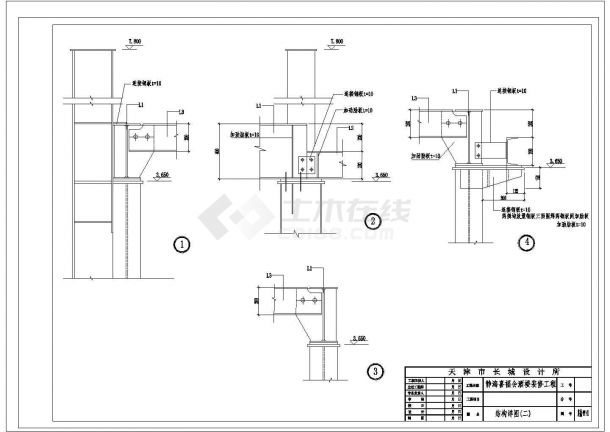 某酒楼CAD施工图门厅设计构造完整图纸-图二