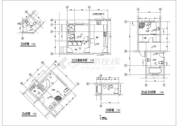 某别墅全套CAD建筑设计构造节点完整施工图-图一