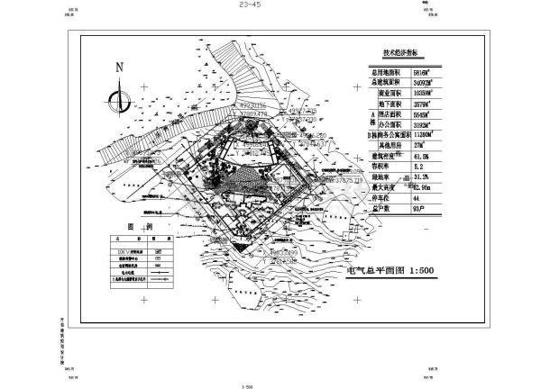 总用地5816平米某交通局规划设计-电气总平面图（绘图细致）-图一