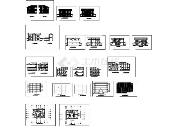 某两层木结构别墅建筑施工图-图一