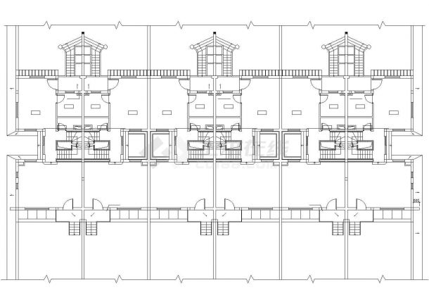 三层联排式别墅建筑设计方案图（含效果图）-图一