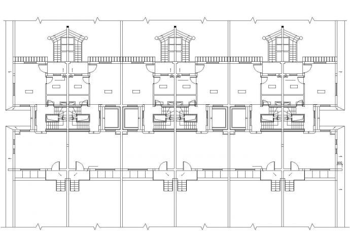 三层联排式别墅建筑设计方案图（含效果图）_图1
