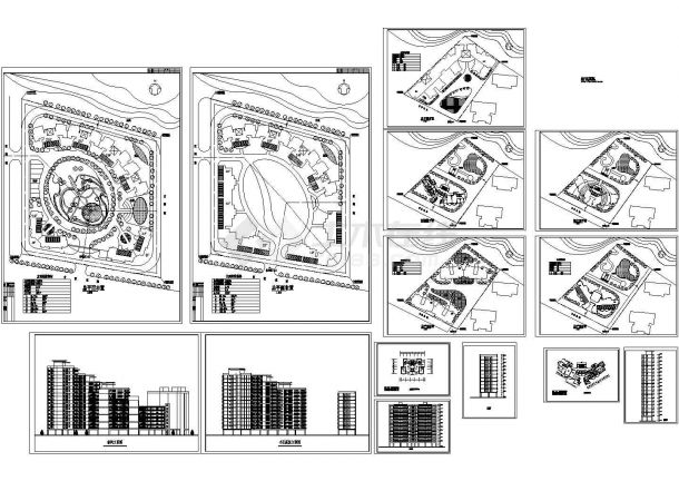 总用地12450平米武警住宅楼小区规划总平面布置图 建筑立面图（绘图细致）-图一