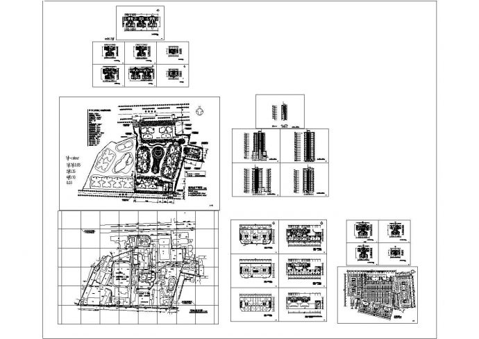 某地原文化宫高层居住小区设计cad全部建筑施工图纸（标注详细）_图1