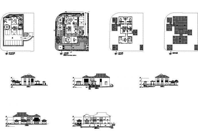 新加坡豪华别墅建筑设计施工cad图纸，共九张_图1