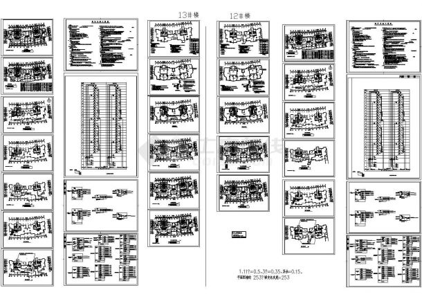 高层商住楼电气系统设计全套施工cad图纸，共三十一张-图二