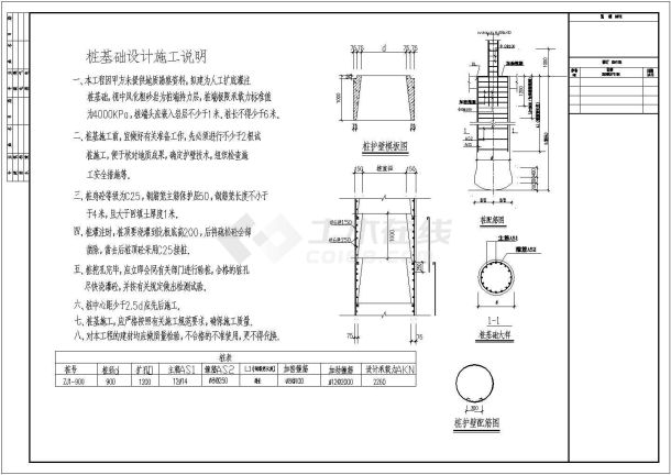 桩基础设计施工说明及节点详图-图一