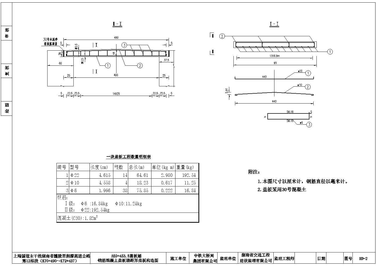 整体式基础盖板涵矩形盖板构造节点详图设计