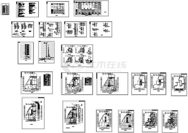 高层商住楼电气配电干线平面施工图CAD-图一
