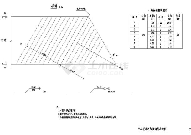 后张法预应力简支空心板底板加强钢筋构造节点详图设计-图二