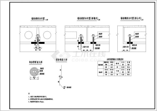 2×8米钢筋混凝土空心板抗震锚栓构造节点详图设计-图一