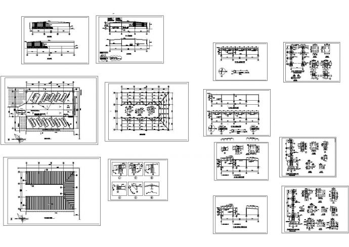 某钢结构小车库cad详细设计施工图_图1