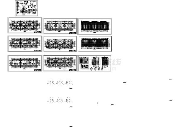 新源里住宅小区多层框架结构住宅楼设计cad全套建筑施工图纸（标注详细）-图二