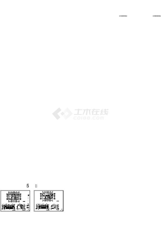 [上海浦东]某小区双拼别墅（六套）建筑施工图-图二