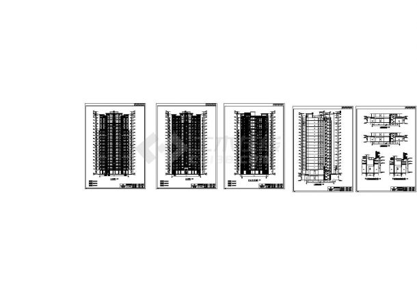 某十七层塔式住宅楼建筑施工图（一梯四、顶层复式）-图二
