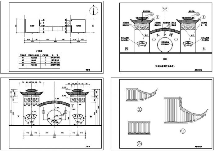 某别墅大门建筑设计CAD图纸_图1