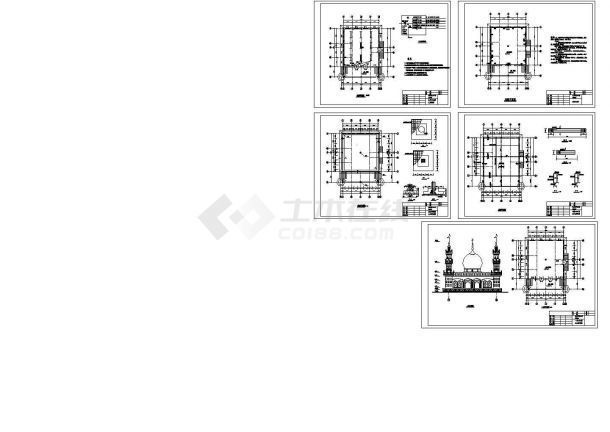 米泉市清真寺建筑设计CAD图-图一