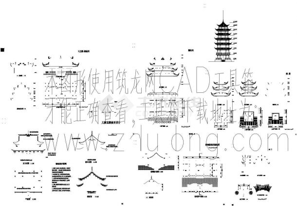 某古建寺院建筑修复性规划及设计CAD图-图一