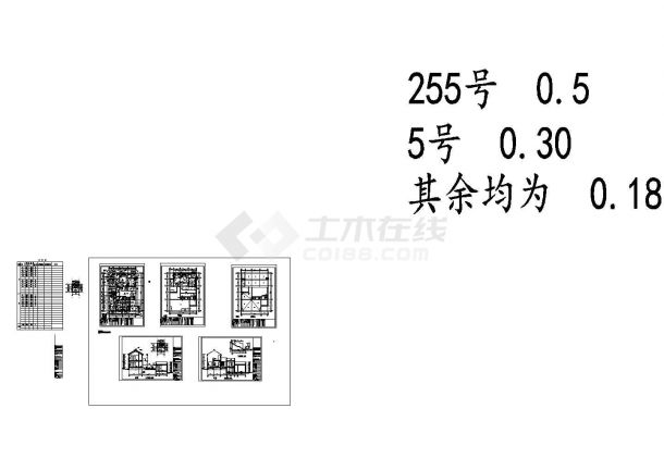 北京玻璃台村新农村别墅E户型装修施工设计cad图纸-图一