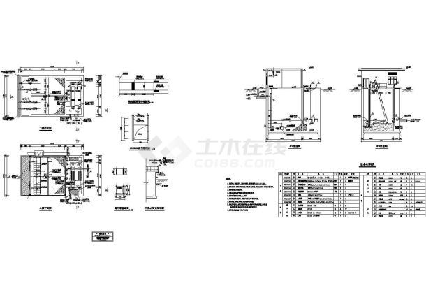 沉井施工污水提升泵房设计全套施工图-图一