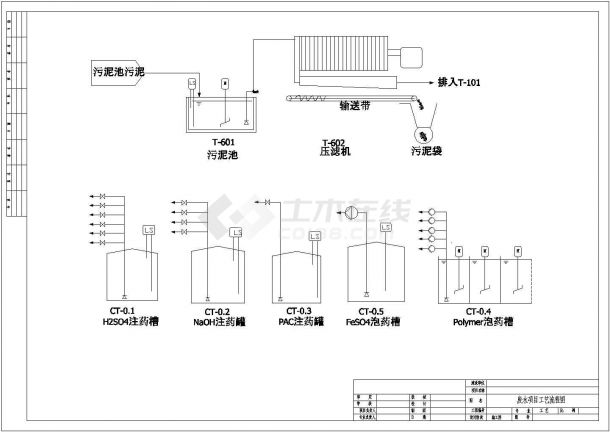 某光电企业车间废水工艺流程图CAD节点环保设计图纸-图一