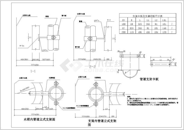 某出租房大楼水塔管道设计详图-图一