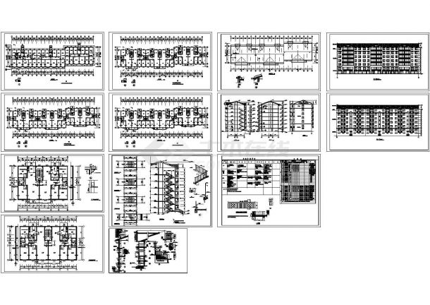 某住宅小区6层住宅楼建筑设计CAD施工图（含坡屋顶平面图）-图一