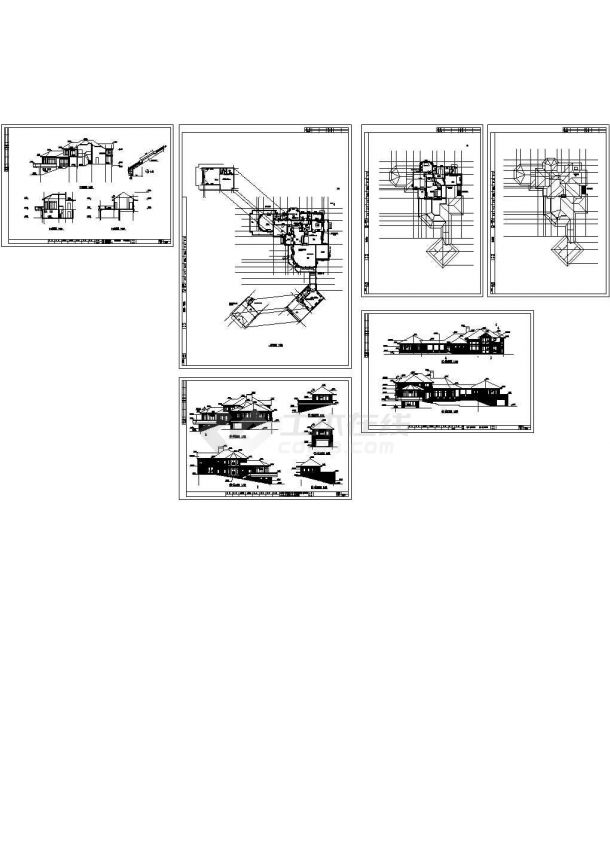 [杭州]某二层森林别墅建筑设计施工图-图一