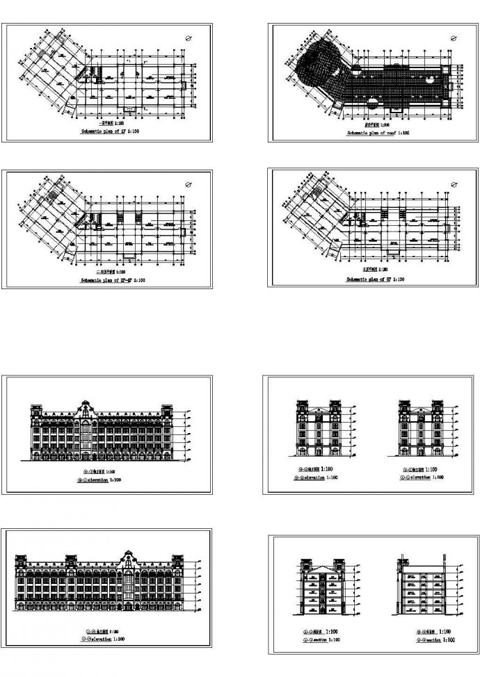 某地5层欧式教学楼建筑非常标准设计cad图纸_图1