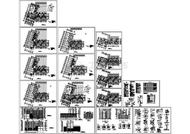 某花园小区6层带跃层砖混结构住宅楼设计cad全套建筑施工图（含设计说明）-图一