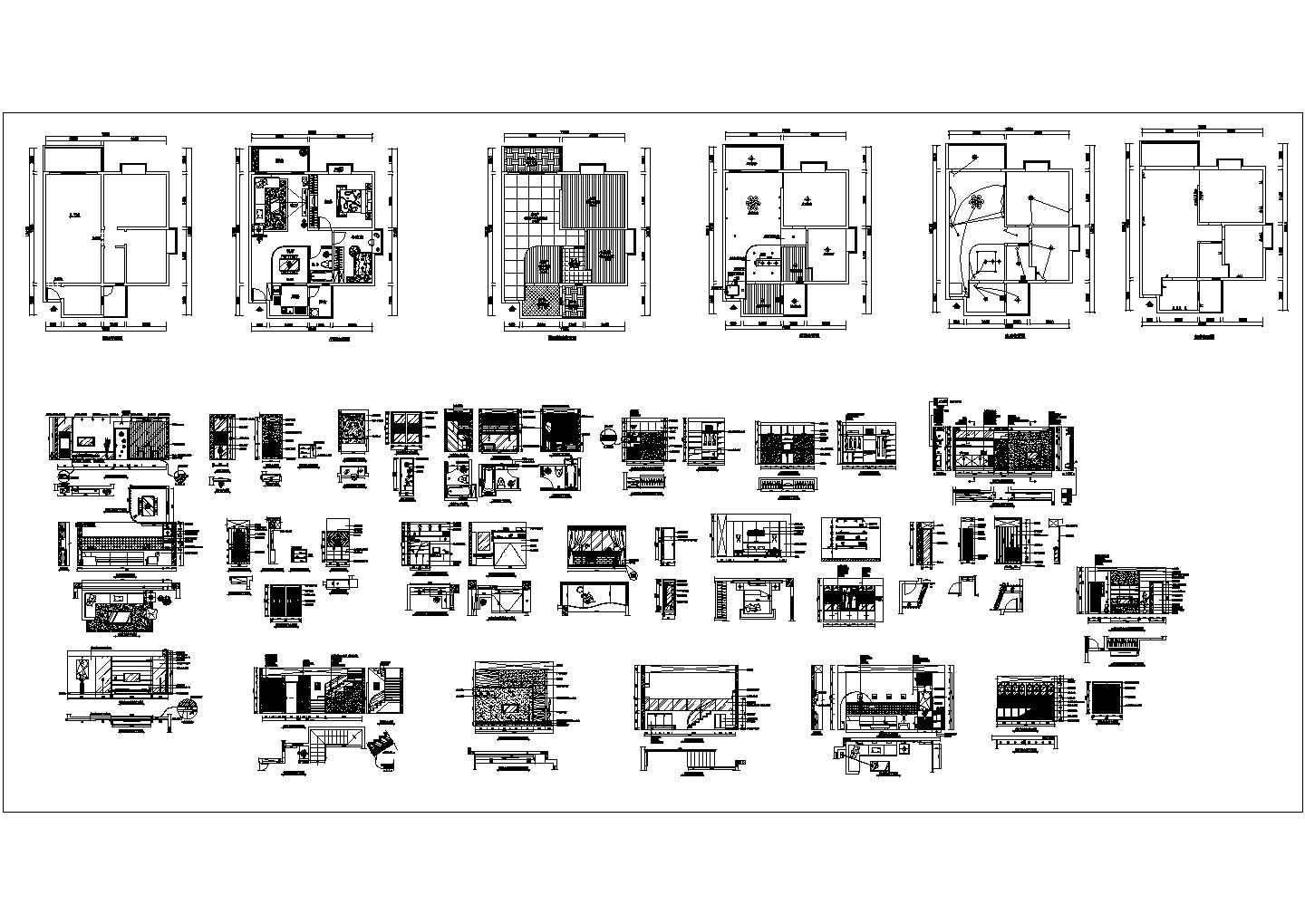 经典户型装修设计施工CAD图