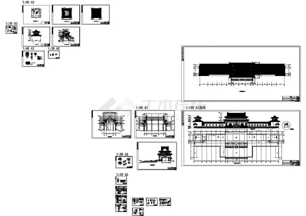 珠海普驼寺庙的建筑CAD施工图-图一