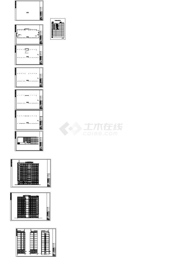 [唐山]某十一层商务中心建筑施工设计图-图一
