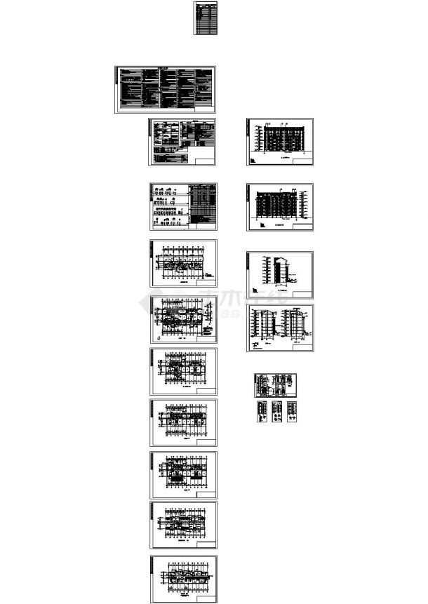 [安徽]某六层板式住宅楼建筑施工图（南梯）-图一