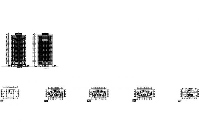 某二十三层带观景阳台住宅建筑方案图（8号楼）_图1