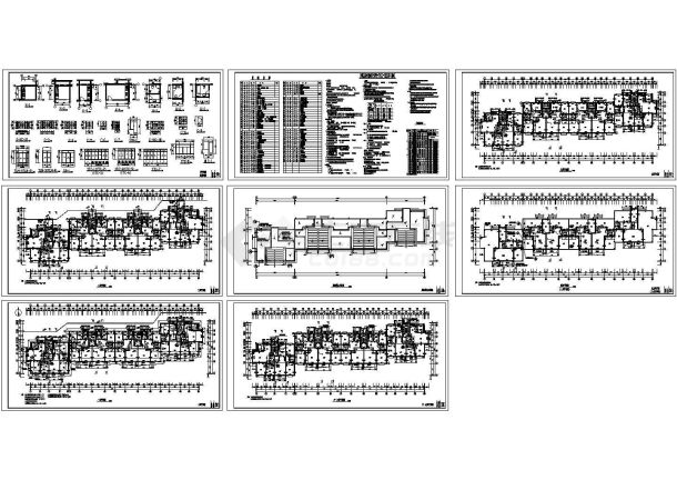 某八层住宅楼建筑设计施工cad图-图二