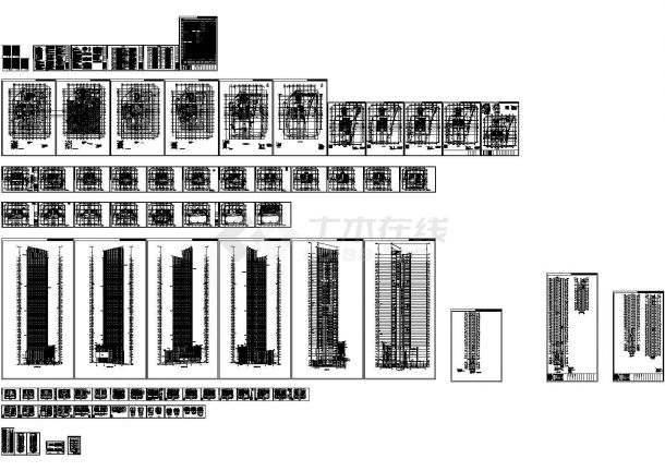 [深圳]某56层玻璃幕墙办公大厦建筑设计施工图-图一