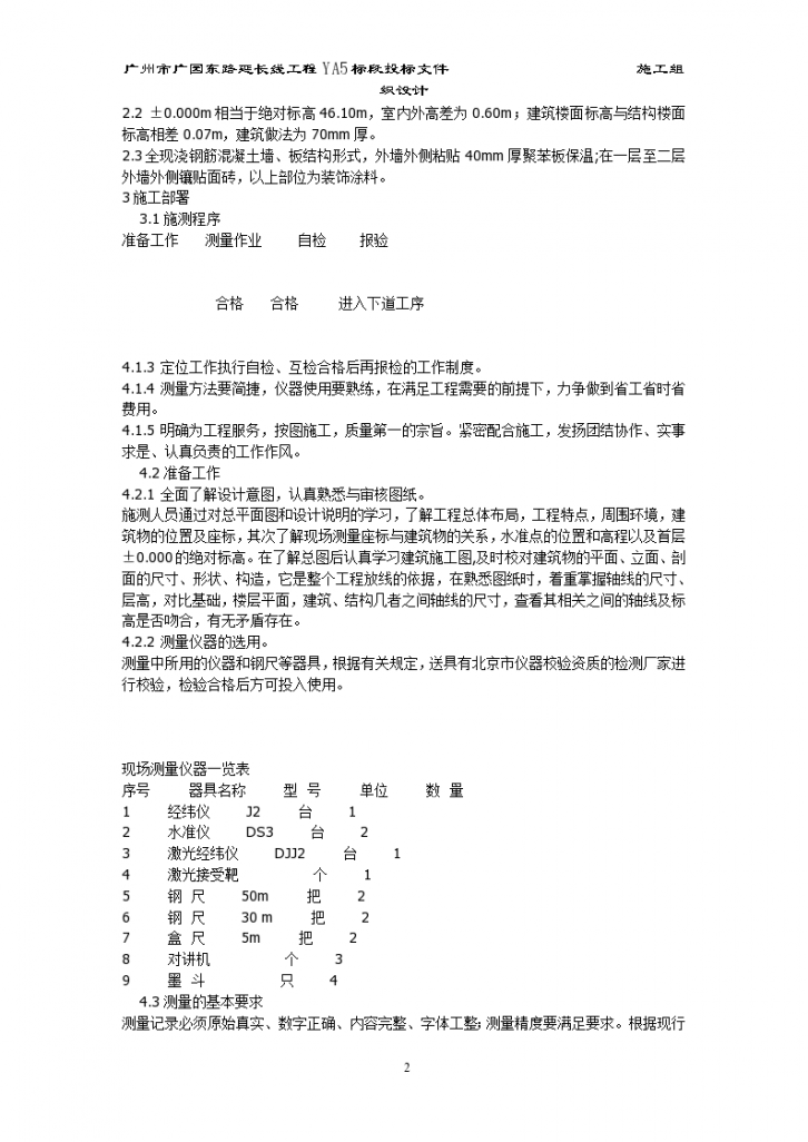 北京西二旗某工程施工设计测量方案-图二