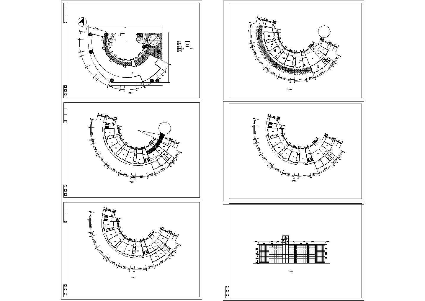 某地精致幼儿园教学楼全套建筑施工设计cad图纸（含各层平面图，立面图）